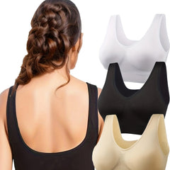 3 Pack Women's Plus Seamless Sports Bra Set