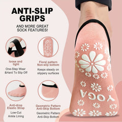 Women's Non-slip Cross Strap Yoga Socks Breathable Dance Training Socks