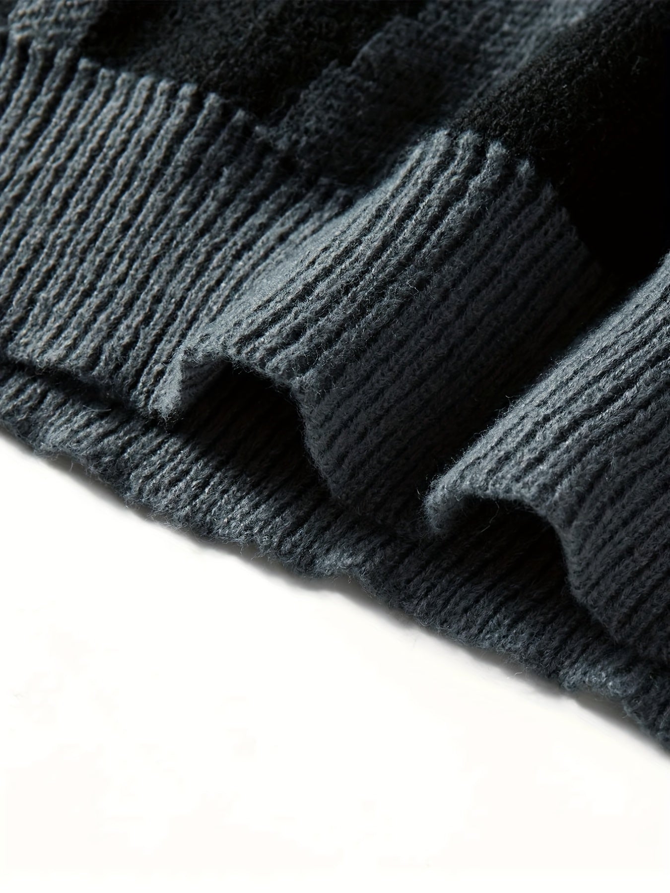 Knitted Letter Print Sweater Men's Casual Warm Crew Neck Pullover