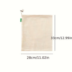 1pc Cotton Fruit Mesh Bag Drawstring Mouth Bag Storage