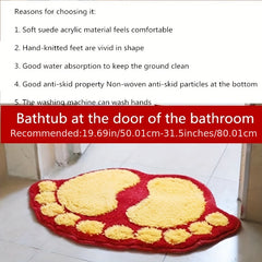 Cartoon Feet Doormat Soft Plush Area Rug Non Slip Absorbent Bathroom Bedroom Rug