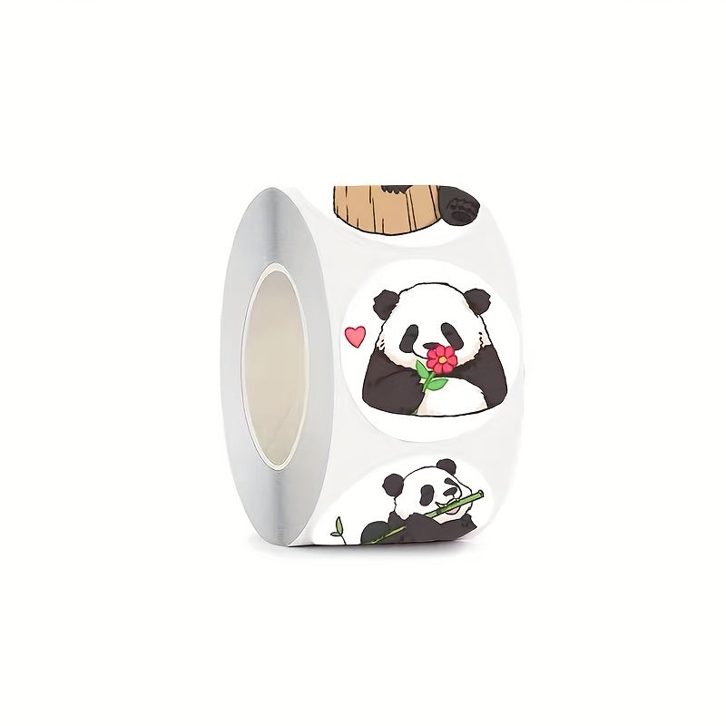 500pcs 2.54 Cm Panda Adhesive Label for Packaging - Boutique & Store Essentials
