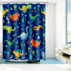 Colorful Dinosaur Shower Curtain Waterproof Bathroom Decor