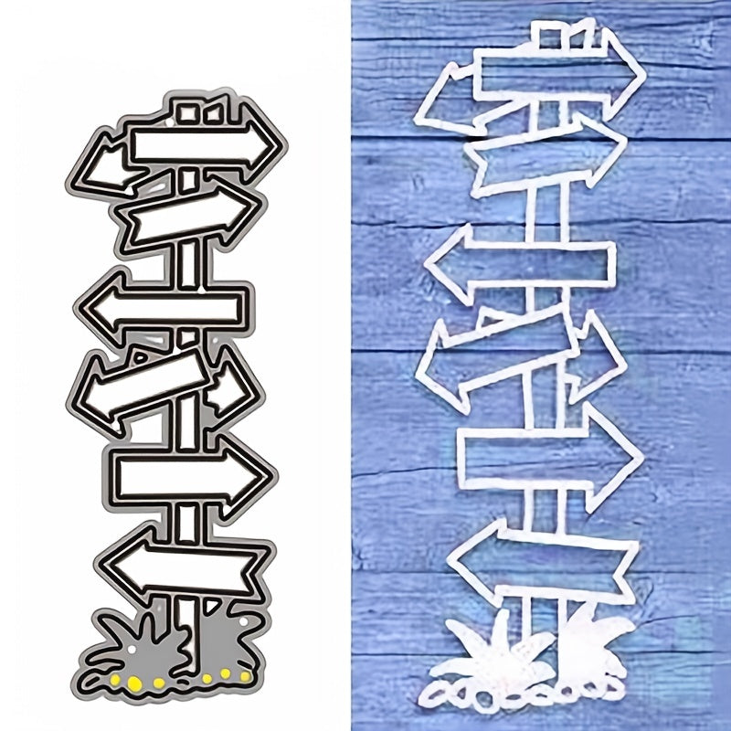 Arrow Road Sign Embossed Metal Cutting Die