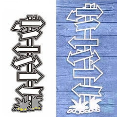 Arrow Road Sign Embossed Metal Cutting Die