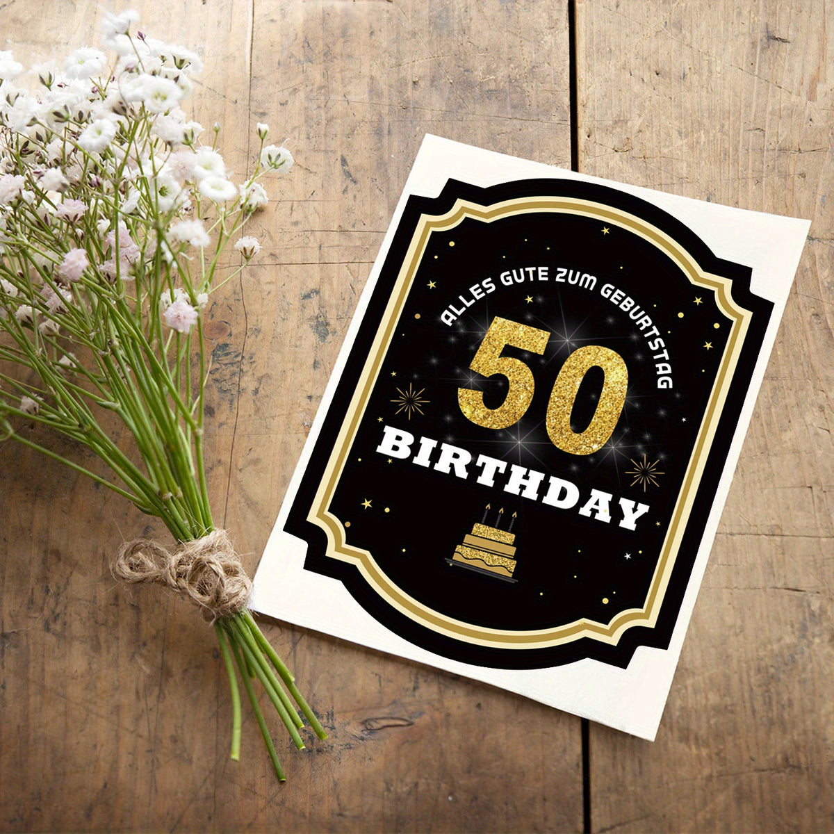 50th Birthday Bottle Labels Champagne Sparkling Wine Stickers