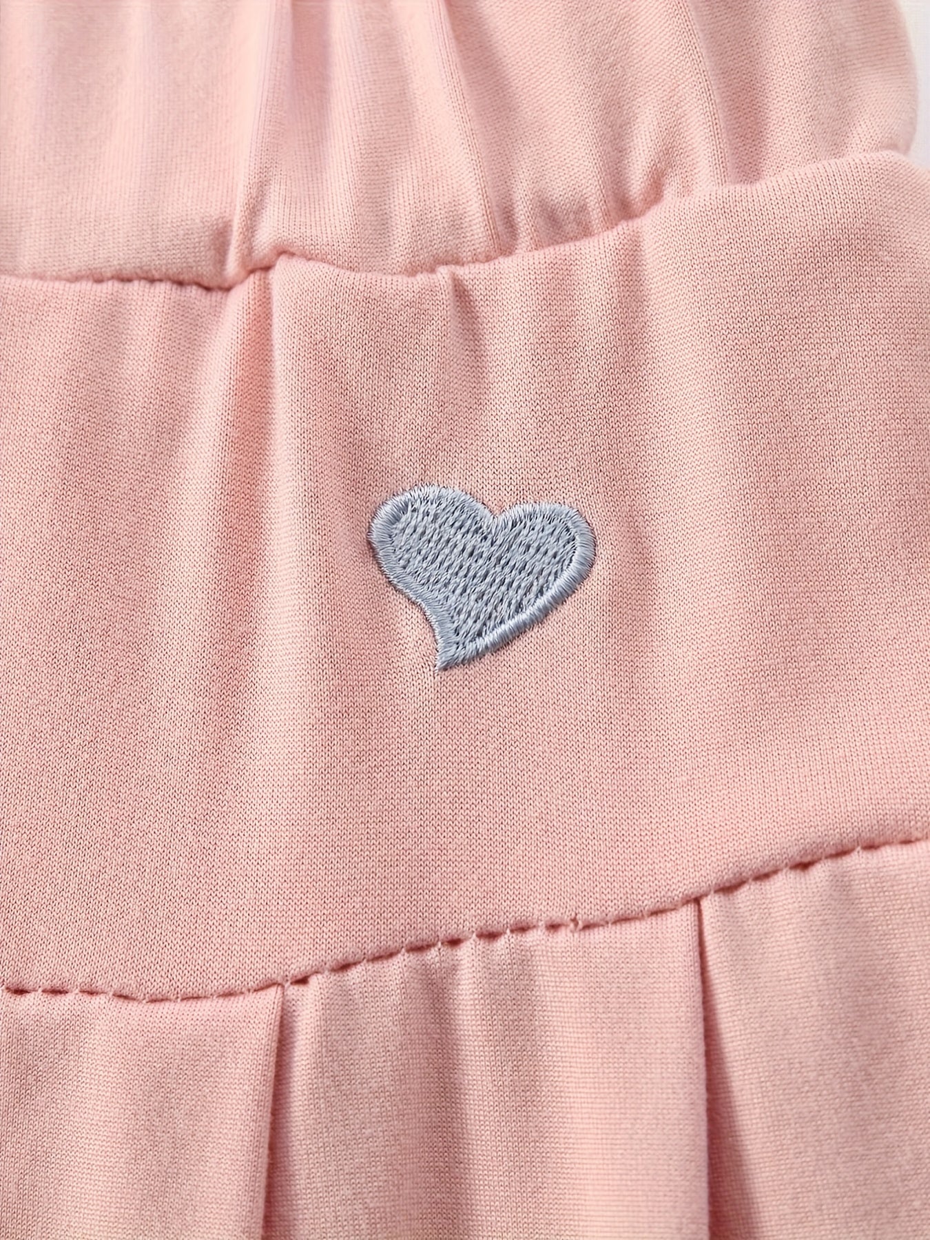 Pleated Active Skate Skort With Heart Embroidery for Girls