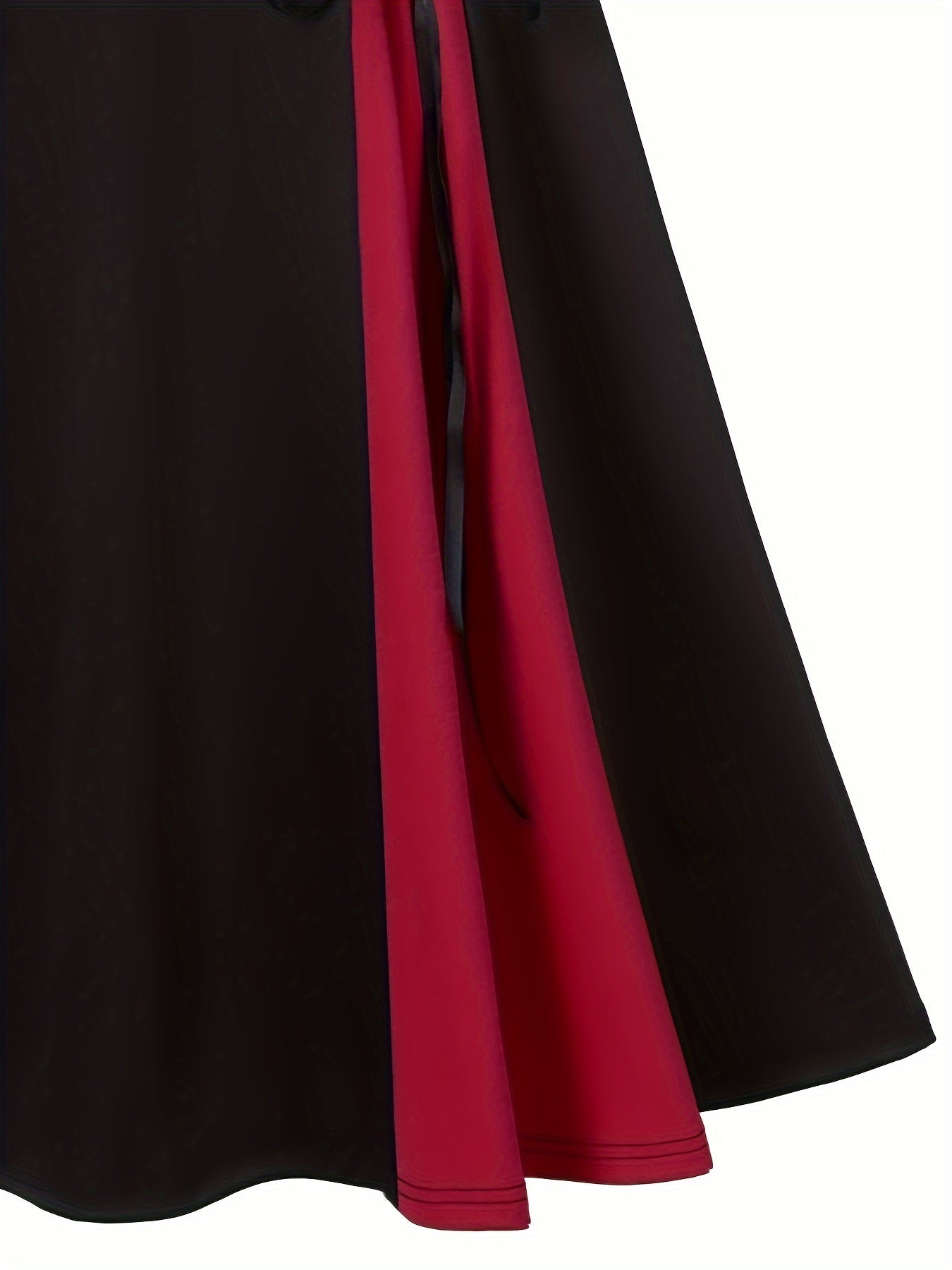  Colorblock Grommet Lace Up A-line Skirt