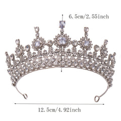 Rhinestone Crystal Wedding Crown Queen Flowers Bride Headwear