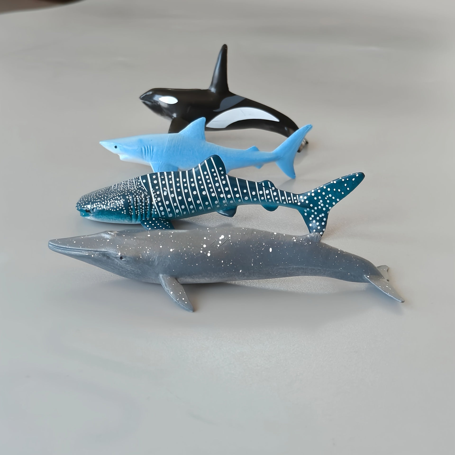 10pcs Soft Rubber Ocean Animal Models: Crab, Stingray, Starfish, Whale, Shark