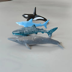 10pcs Soft Rubber Ocean Animal Models: Crab, Stingray, Starfish, Whale, Shark