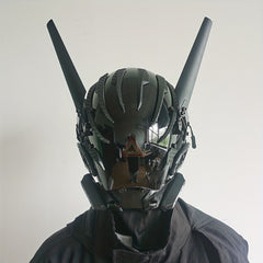 Red Light Wing Cyberpunk LED Mask Halloween Party Face Hood