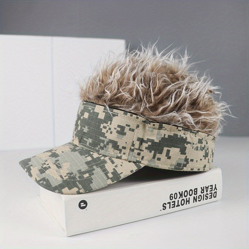 Camouflage Wig Baseball Cap Lightweight Adjustable Fluffy Hair Sun Hat