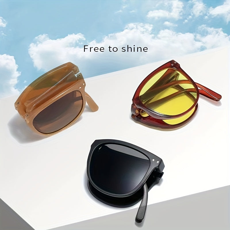 Cat Eye Foldable Sunglasses For Women Men Portable Outdoor Eyewear