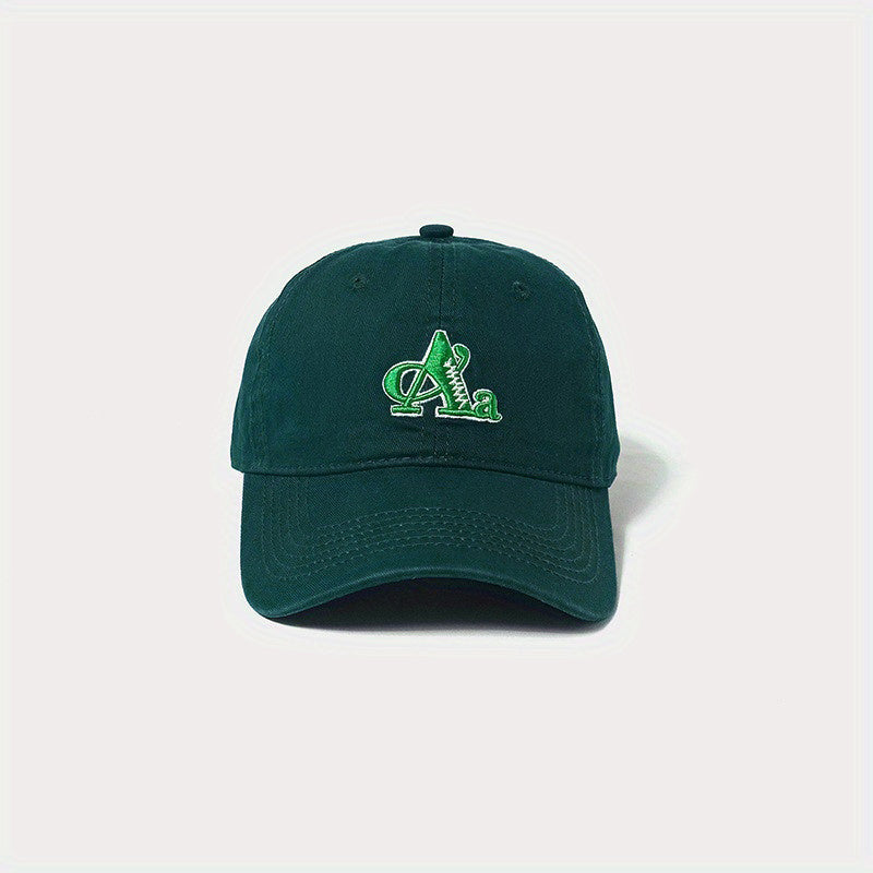 Unisex Breathable Adjustable Baseball Cap With Letter Embroidery