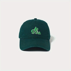 Unisex Breathable Adjustable Baseball Cap With Letter Embroidery