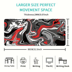 Large Gray Red Gaming Mouse Pad Non-slip Rubber Material Washable