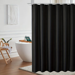 Fabric Shower Curtain Waffle Textured Heavy Duty Cloth Bathroom Shower Curtain