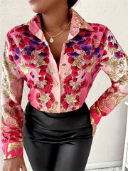  Button Up Long Sleeve Blouse