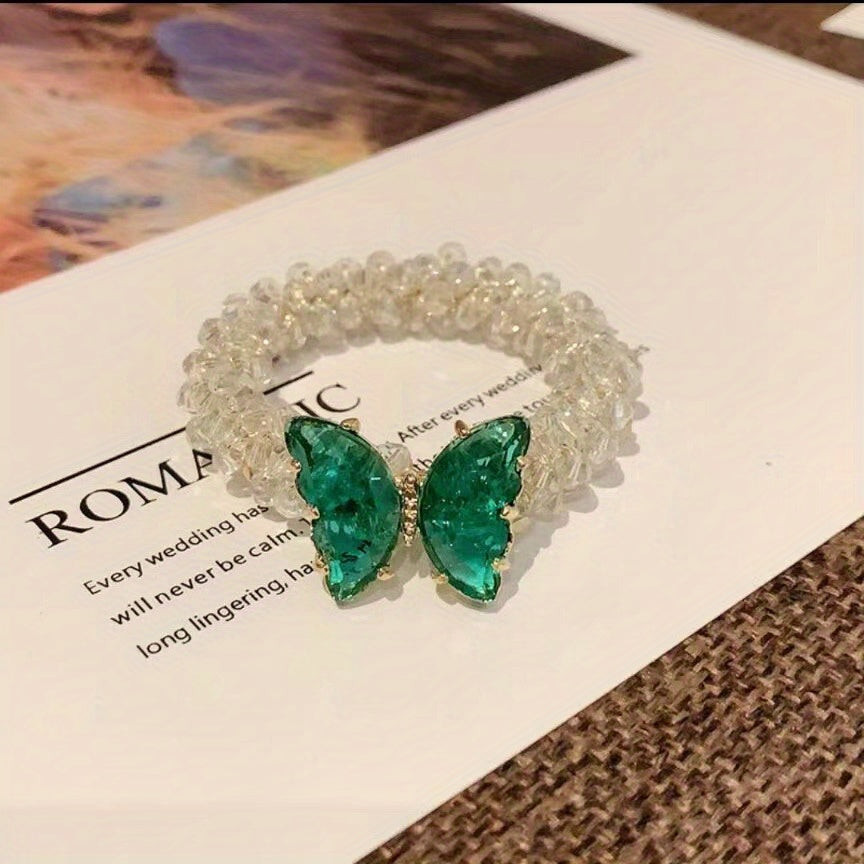 Faux Pearl Hair Tie Camellia Floral Hair Rope for Women Girls