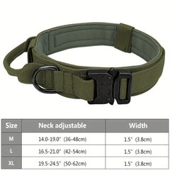 Tactical Dog Collar with Handle for Medium & Large Dogs