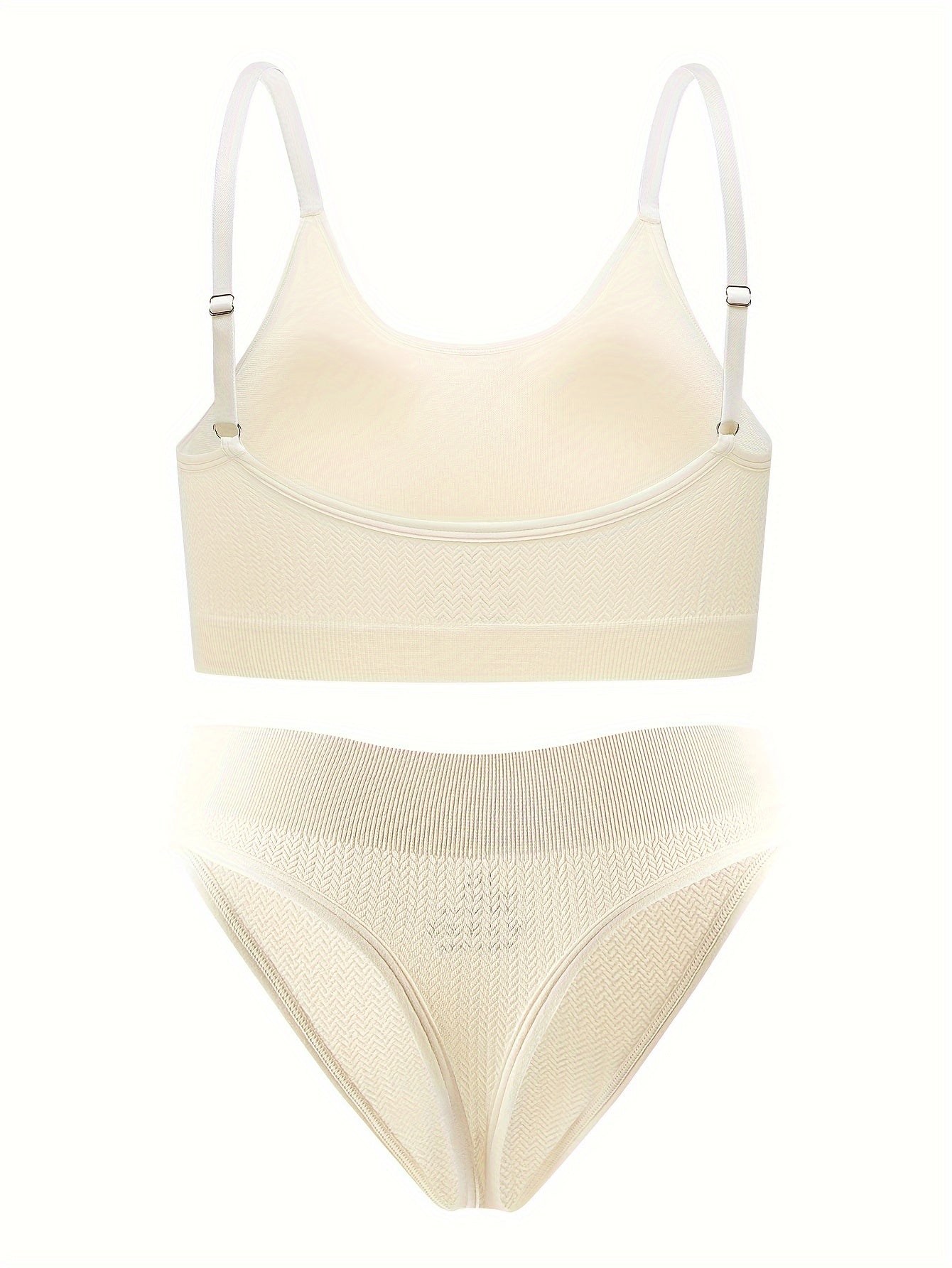  Textured Comfort Padded Bra & Panty Lingerie Set