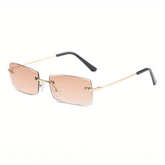Rimless Sunglasses Casual Lightweight Metal Glasses UV400