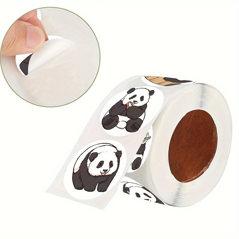 500pcs 2.54 Cm Panda Adhesive Label for Packaging - Boutique & Store Essentials