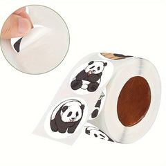 500pcs 2.54 Cm Panda Adhesive Label for Packaging - Boutique & Store Essentials