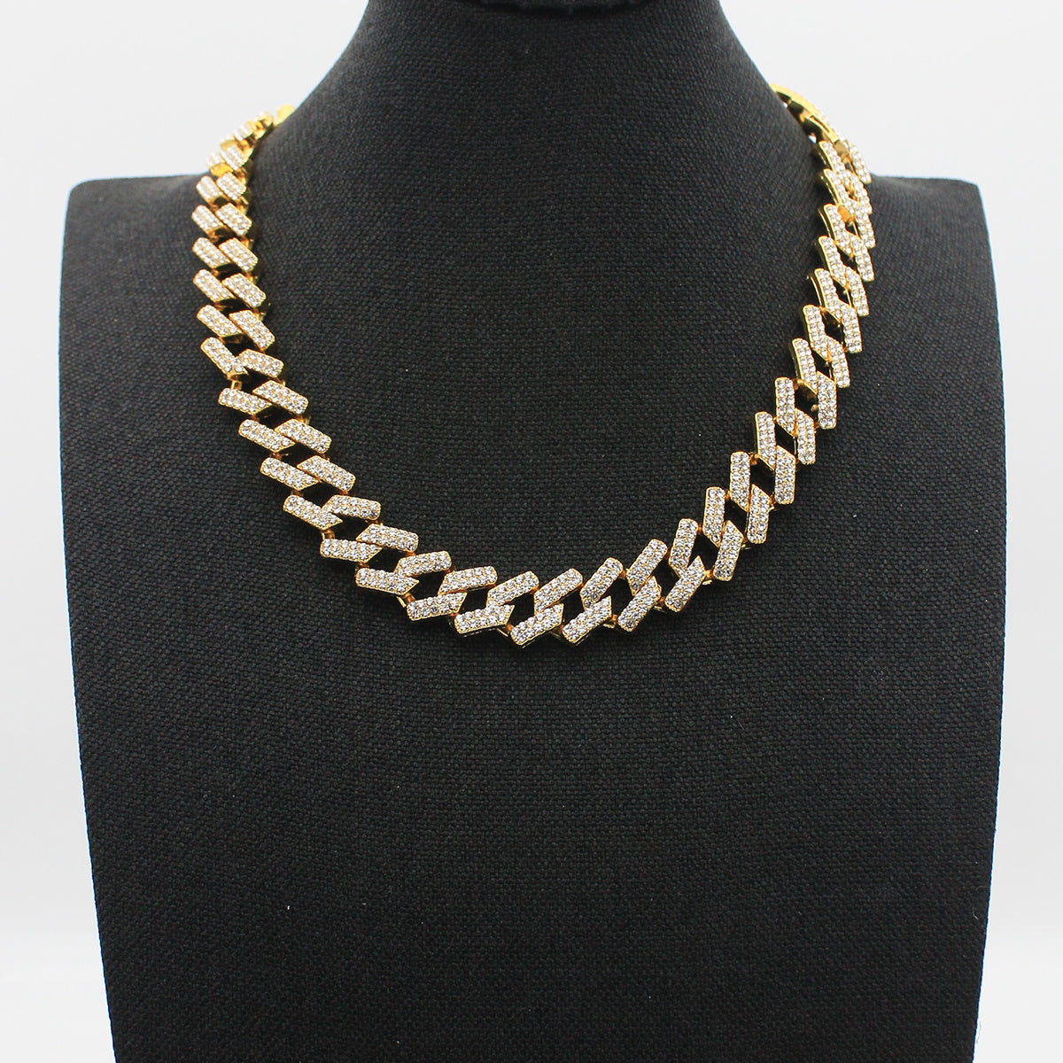 Cuban Link Rhinestone Chain Necklace