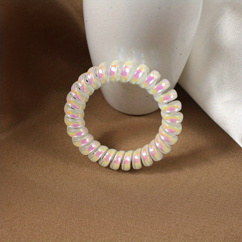 3pcs Transparent Spiral Hair Tie Y2K Hair Accessories Elastic Hair Rope