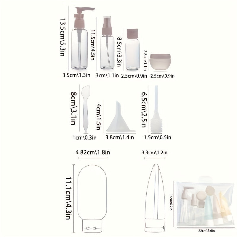 12pcs Travel Bottles Set - Toiletry Containers Leakproof Squeez