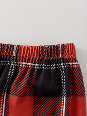 Plaid Lounge Pants Elastic Waist Womens Loungewear