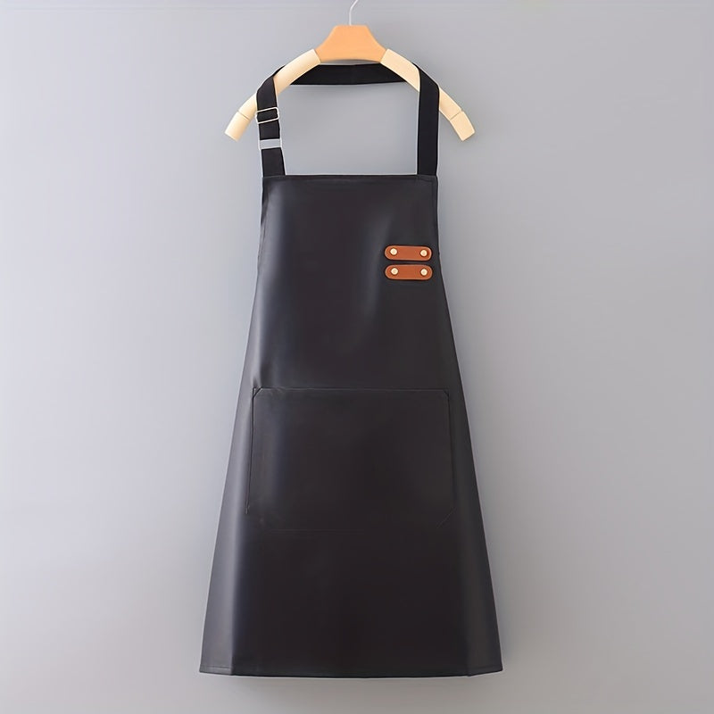 Waterproof Polyester Apron Solid Color Unisex with Pocket