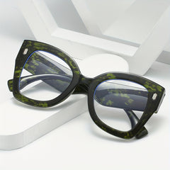 Retro Green Tortoiseshell Cat Eye Clear Glasses Anti Blue Light