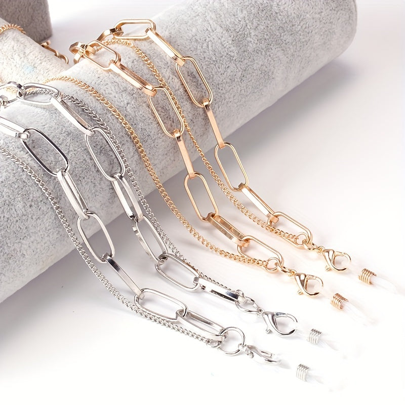 Men's Hip hop Long Necklace For Glasses Double Chain