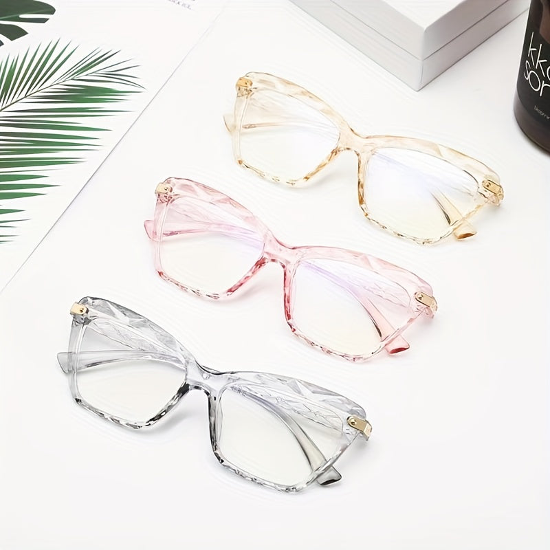 Clear Lens Eyeglasses Vintage Cat Eye Glasses Metal Hinge Eyewear