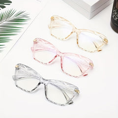 Clear Lens Eyeglasses Vintage Cat Eye Glasses Metal Hinge Eyewear