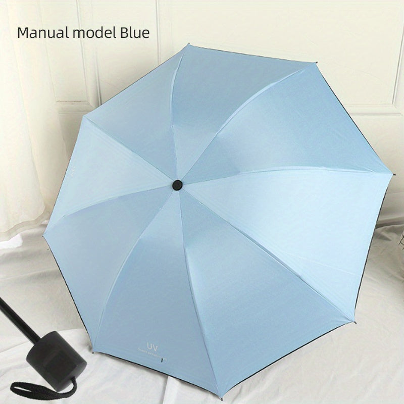 Bone Vinyl Umbrella Sun Protection Automatic Folding Umbrella Sun Shade