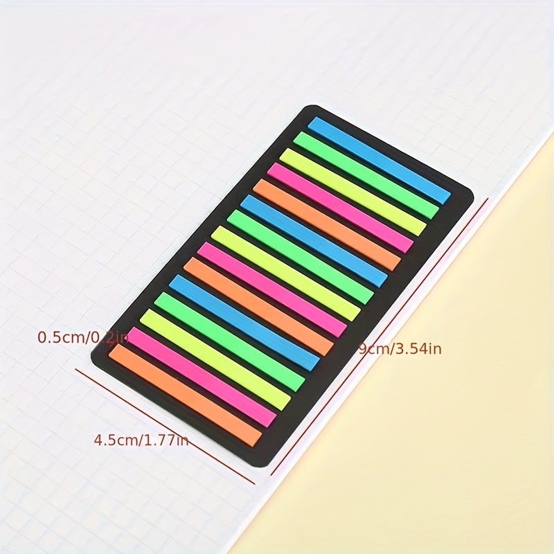 300 pc Transparent Sticky Notes Highlighter Strips Label PET Fine Index Fluoresc