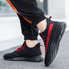  Men's Woven Knit Breathable Sneakers Non Slip Soft Sole Shoes