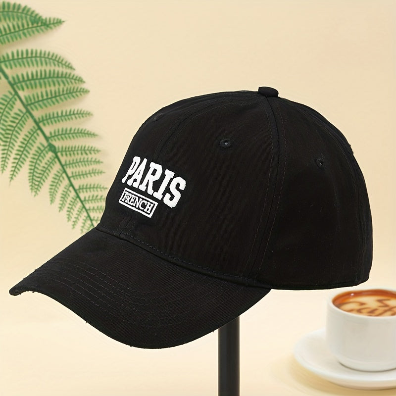 Paris Embroidery Baseball Cap Solid Casual Golf Sports Hat Unisex Dad Hats
