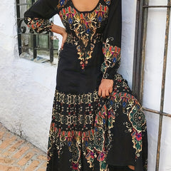  Boho Dress Women's Plus Floral Print Maxi Dress