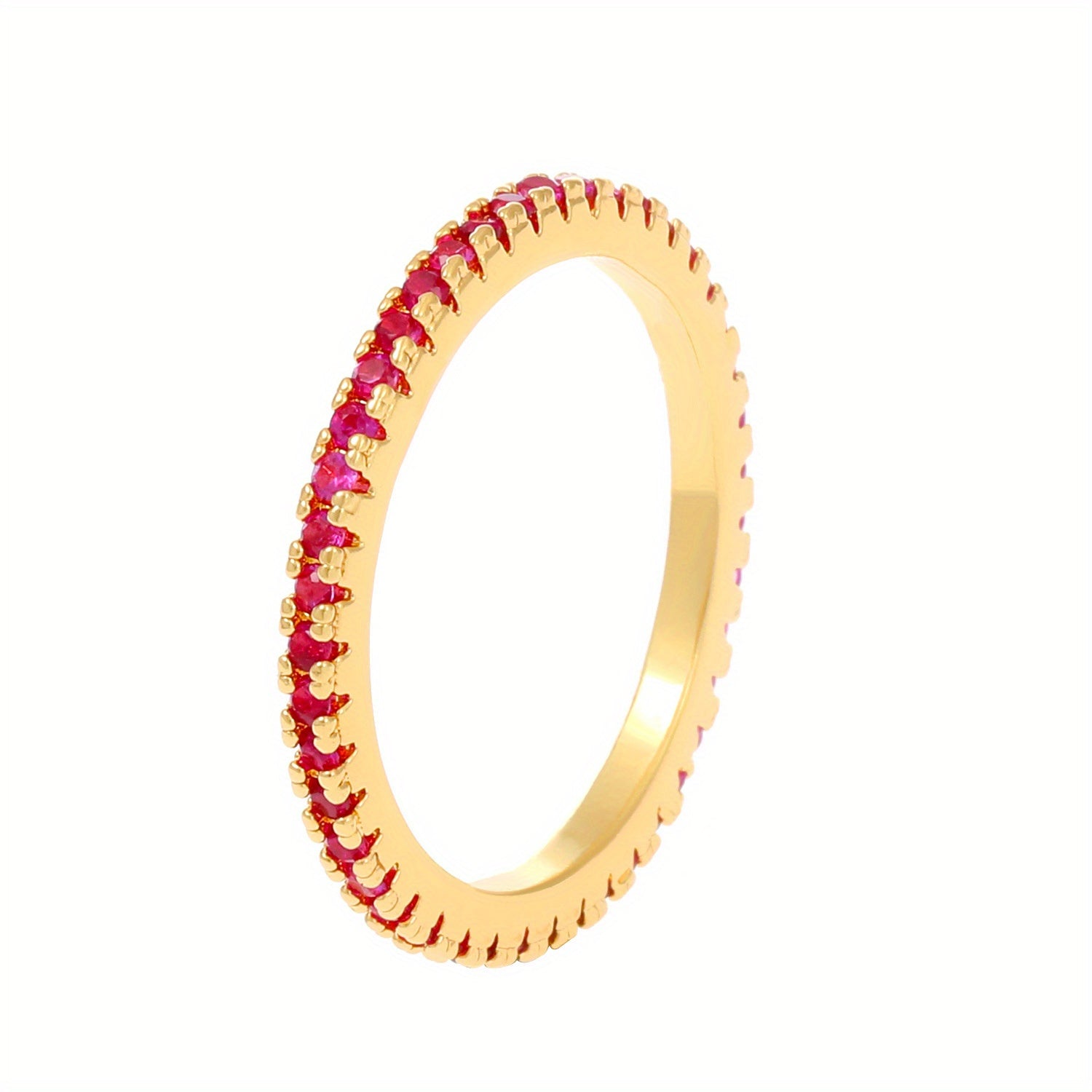 14k Plated Ring with Rhinestone Round Inlay, Perfect Gift for Friends
