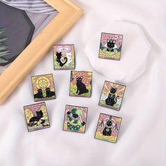 Tarot Enamel Pins Sun Moon Stars Witch Brooches Gothic Jewelry Gift