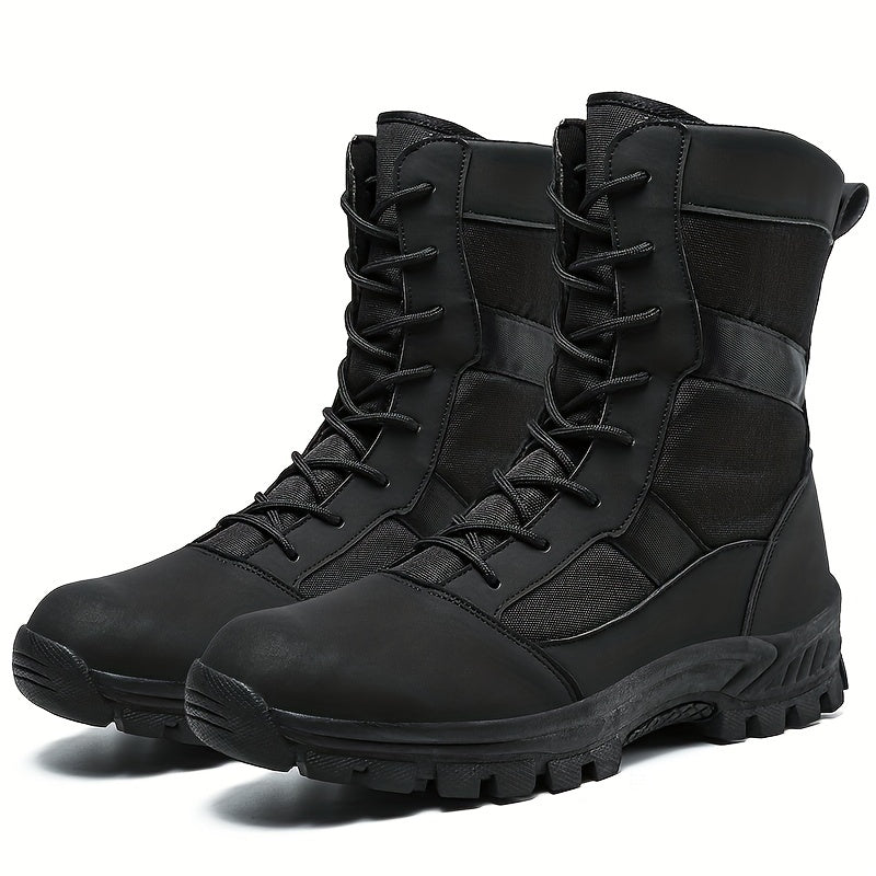 Men's Combat High Boots Non Slip Lace Up Hiking Shoes