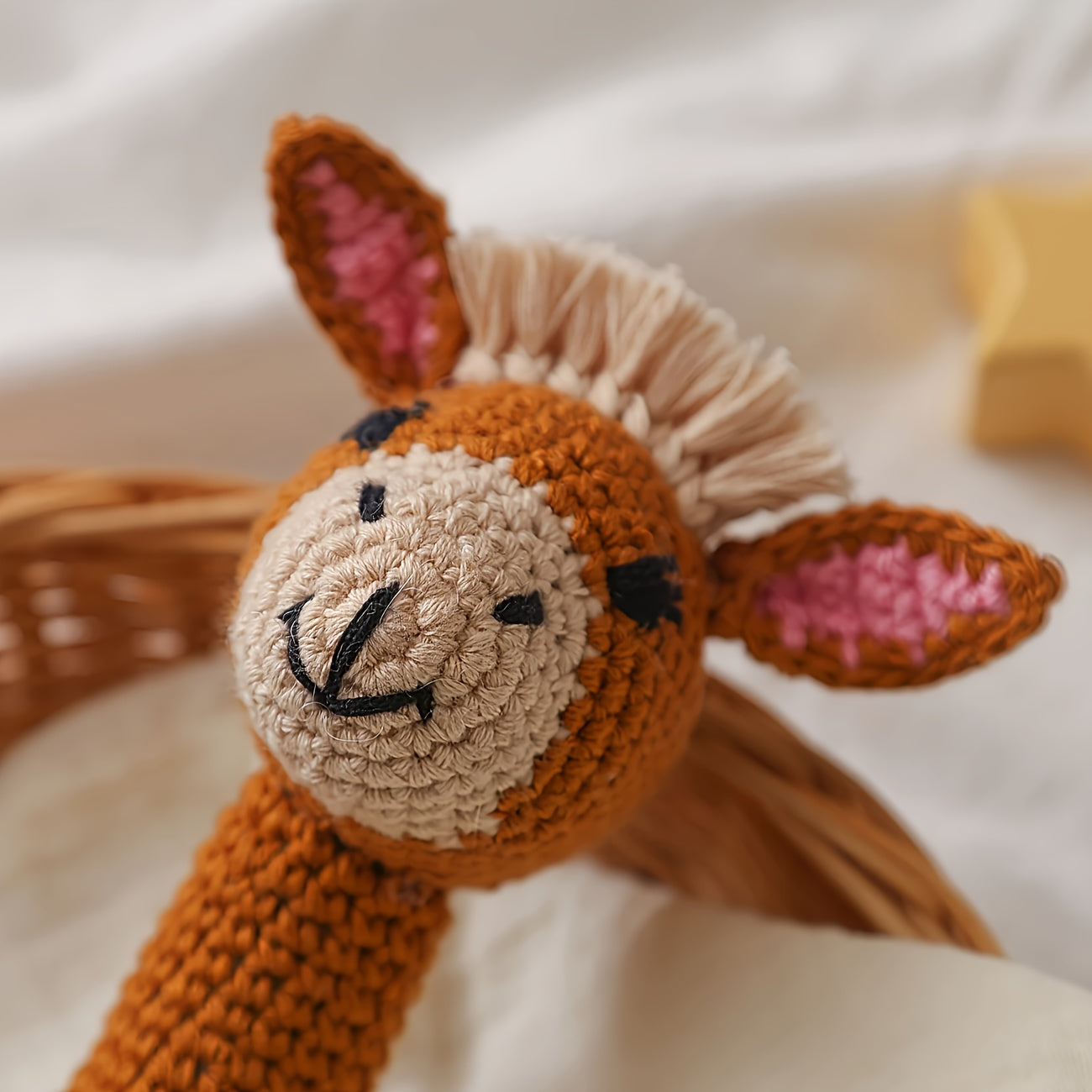 Crochet Giraffe Plush Toy with Bell Sensory Stimulation Gift