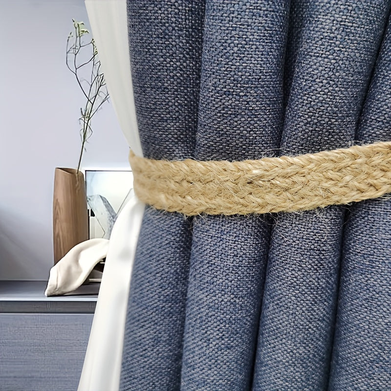 2pcs Curtain Rope Curtain Buckle Knitted Knot Braided Window Curtain Tiebacks