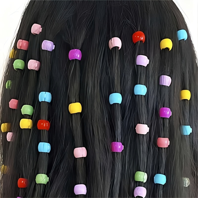 100pcs Girls Mini Colorful Hair Claw Clips Beads Clip Plastic Hair Accessories