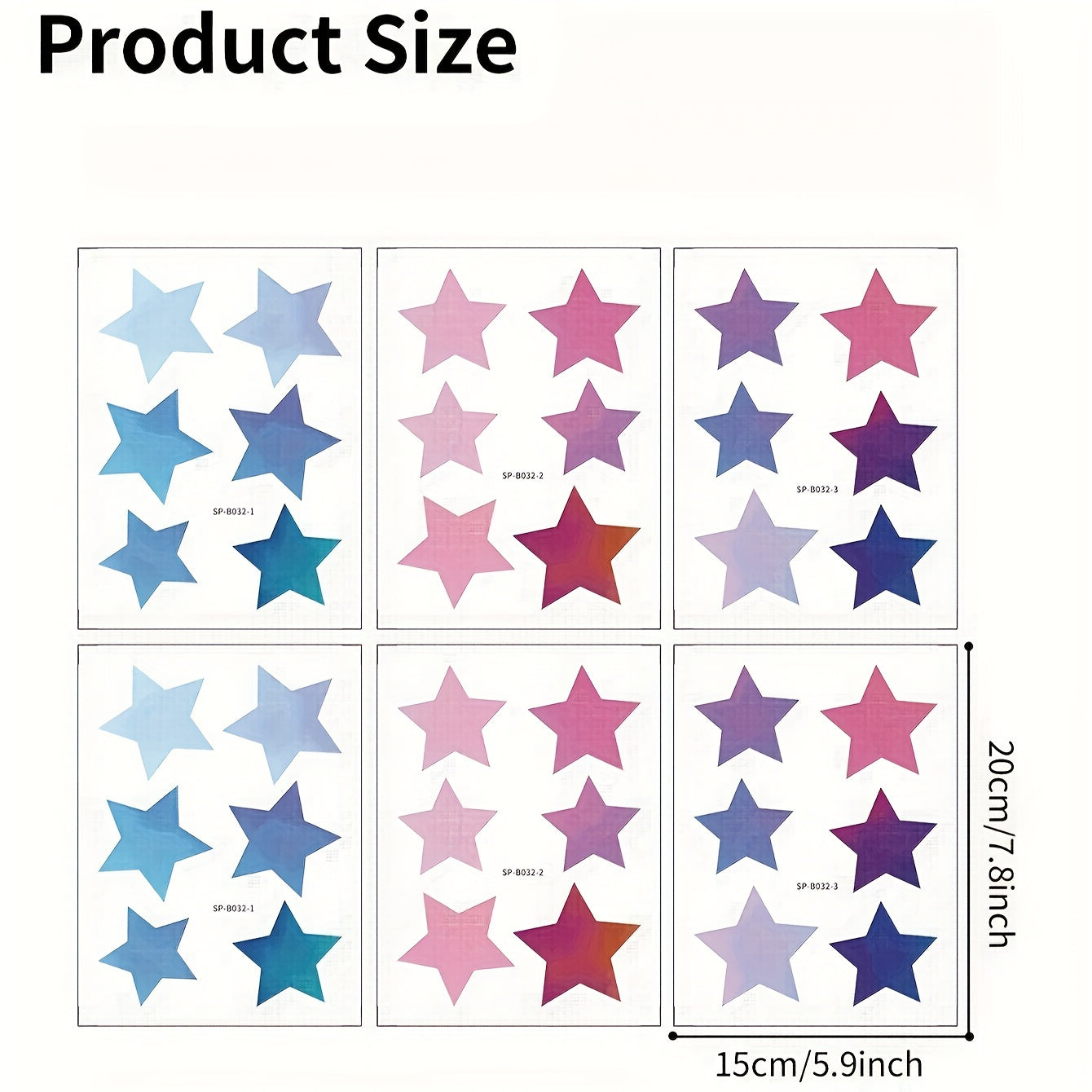 6Pcs Colorful Star Bathtub Stickers Waterproof Bathroom Accessories